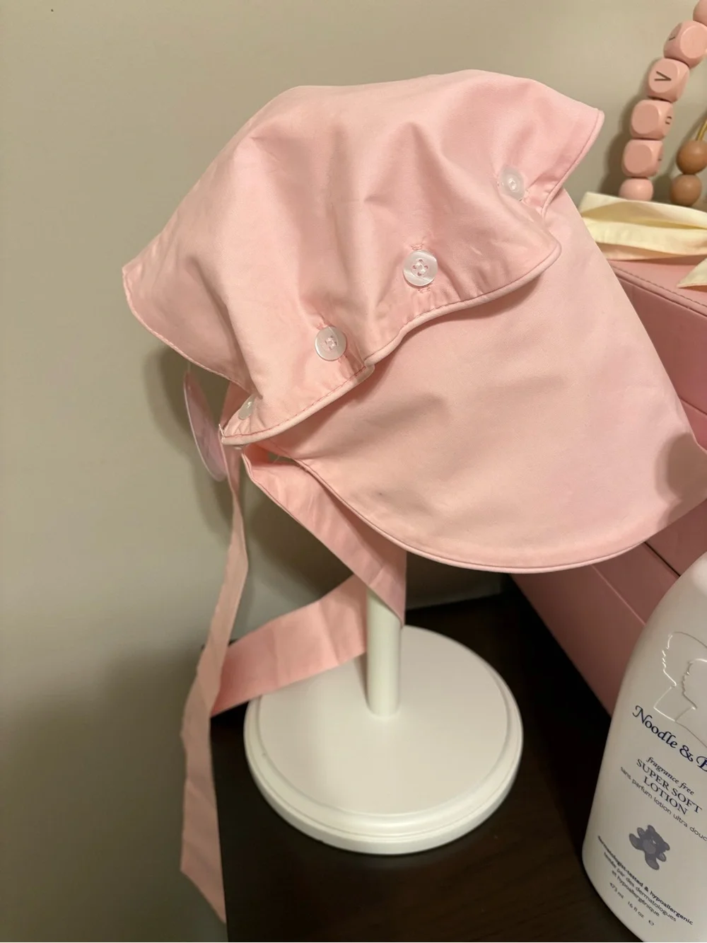 Abby & Evie Pink Ruffle Baby Bonnet